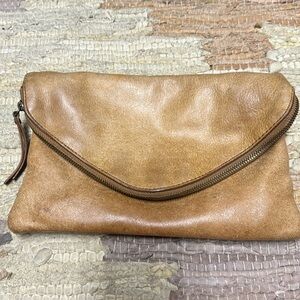 *rare* vintage Jcrew leather clutch with optional chain strap